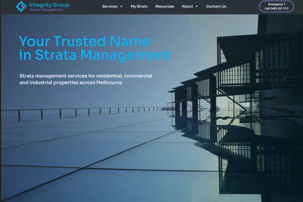 Integrity Group Strata Management website project by Clix4u
