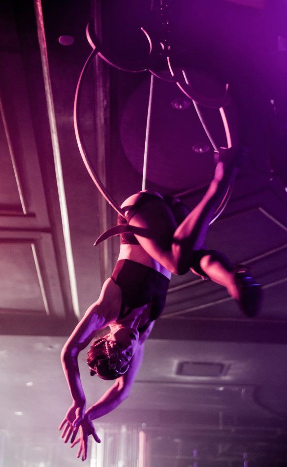 talented woman performing acrobatics