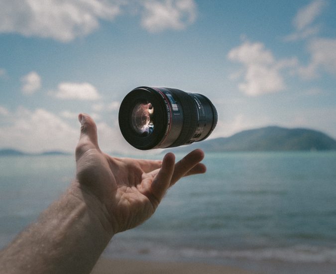 video production being done on a beach